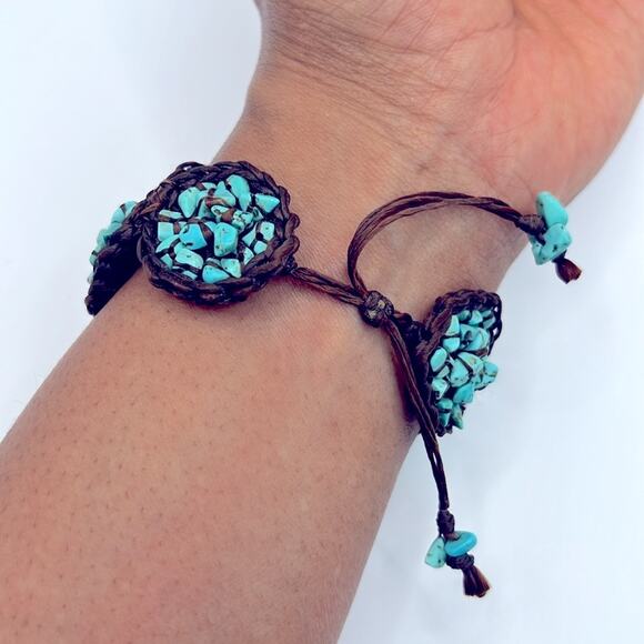 Mosaic Turquoise Stone Bracelet - Picture 11 of 12